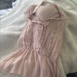 Kaos Top woman Women  Top polka dot light pink silk